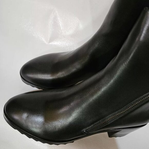 Vaneli Holand Black Leather Booties Zipper Boots Vaneli Waterproof Womens 10.5 M - Picture 4 of 10